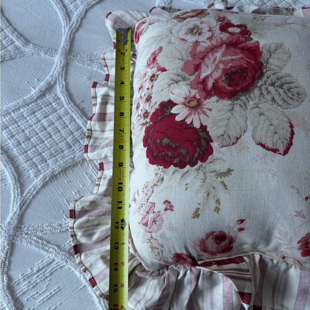 Waverly Floral Ruffled Throw Pillow - Picture 7 of 7